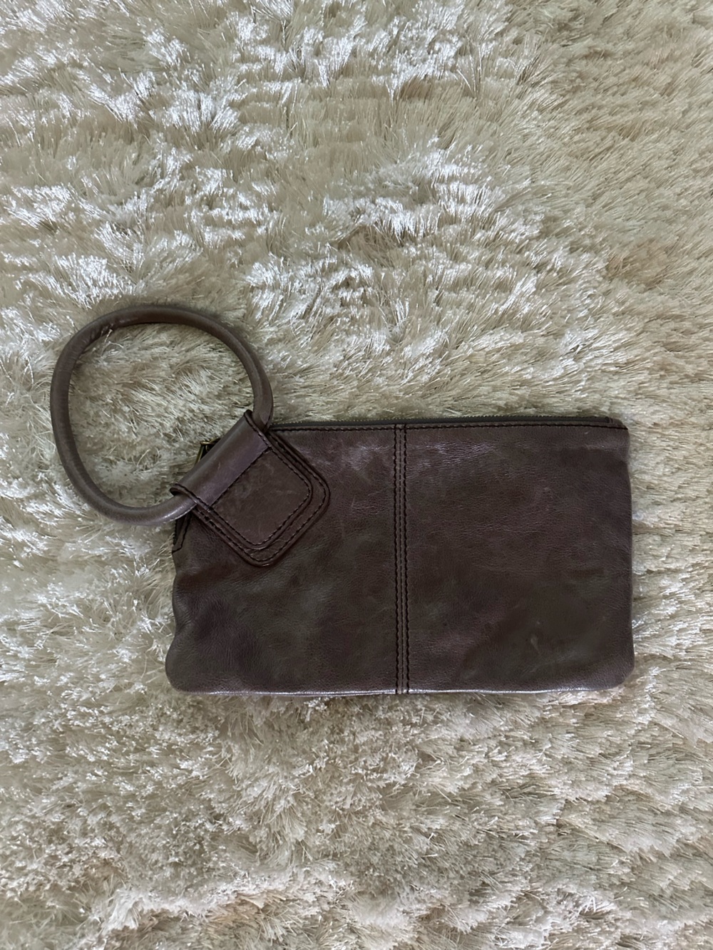 HOBO Dark Brown Leather Wristlet Clutch